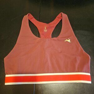 NWT Tracksmith Run bra in Berry maroon burgandy size Large